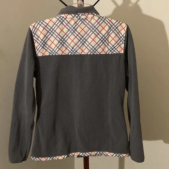 Snozu | Women’s GrayFleece Jacket w/plaid design - Size Medium - Picture 2 of 7